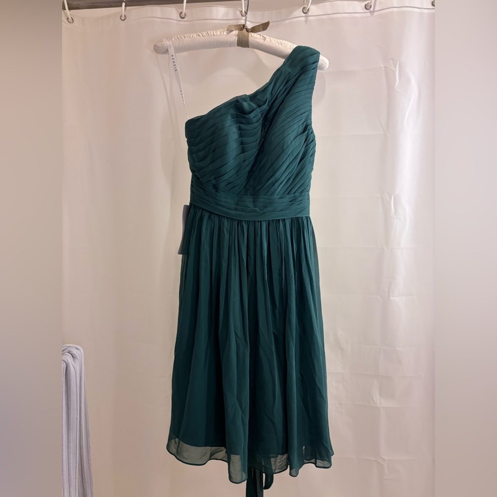 Azazie One-Shoulder Dress in Deep Teal